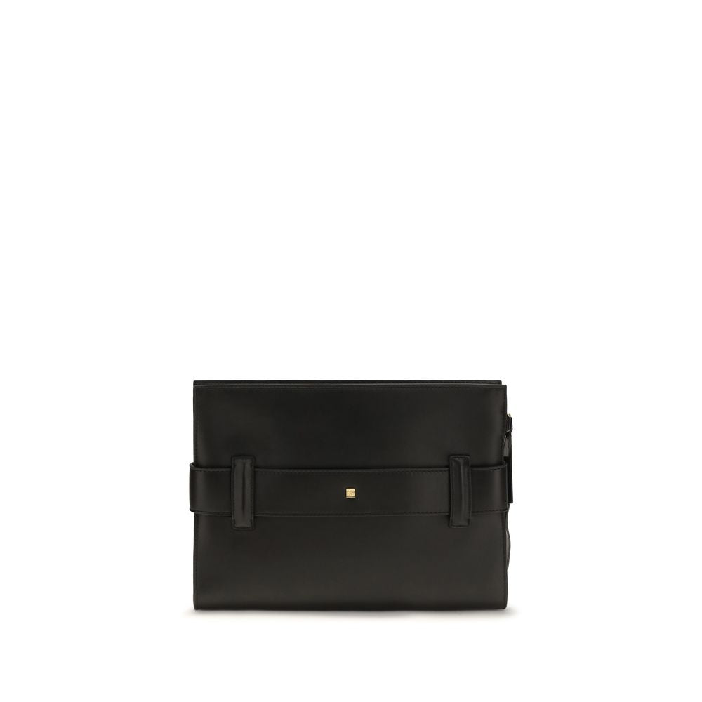 Balmain Black Anthem leather Clutch Bag