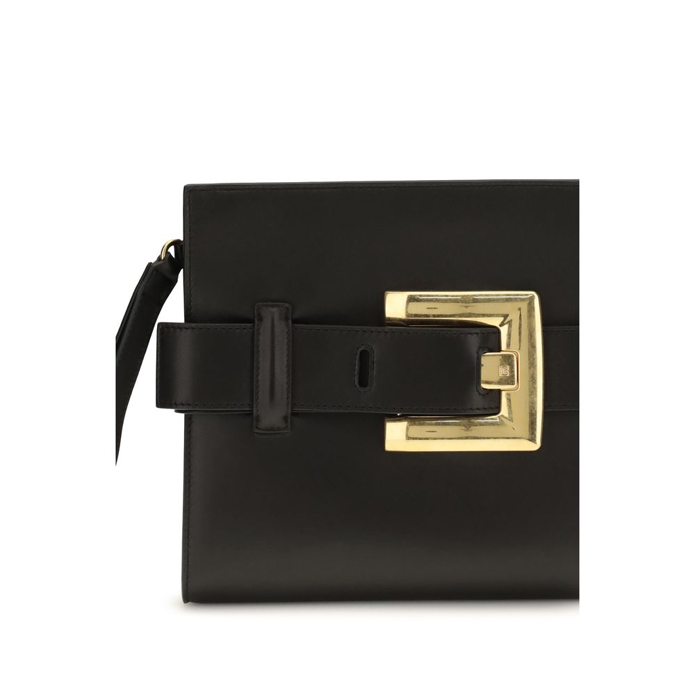 Balmain Black Anthem leather Clutch Bag