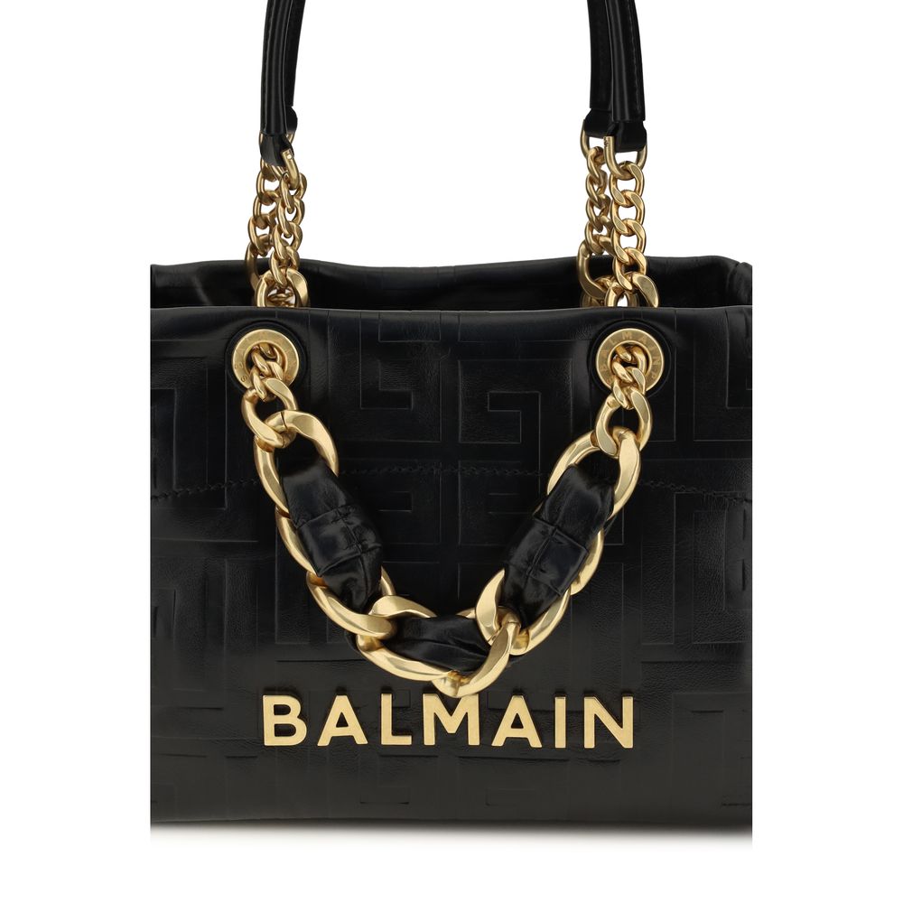 Balmain Black small Cabas 1945 Tote Shoulder Bag