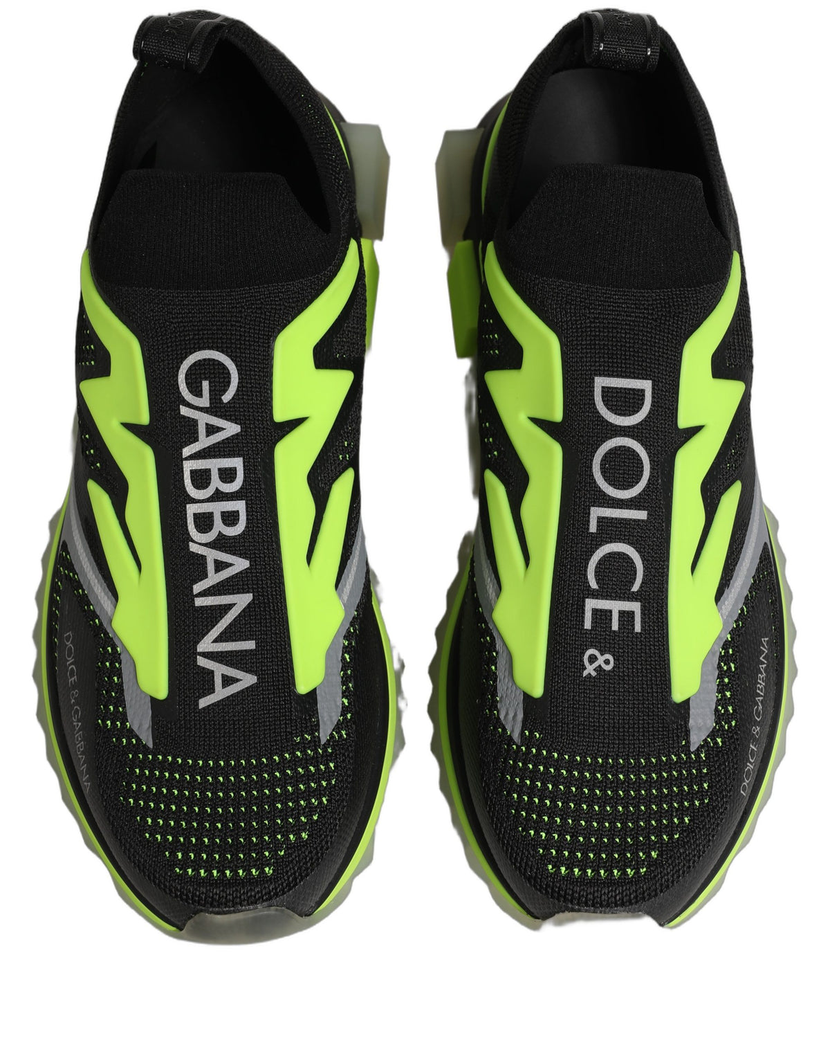 Dolce & Gabbana Black Green Sorrento Low Top Sneakers Shoes schwarz