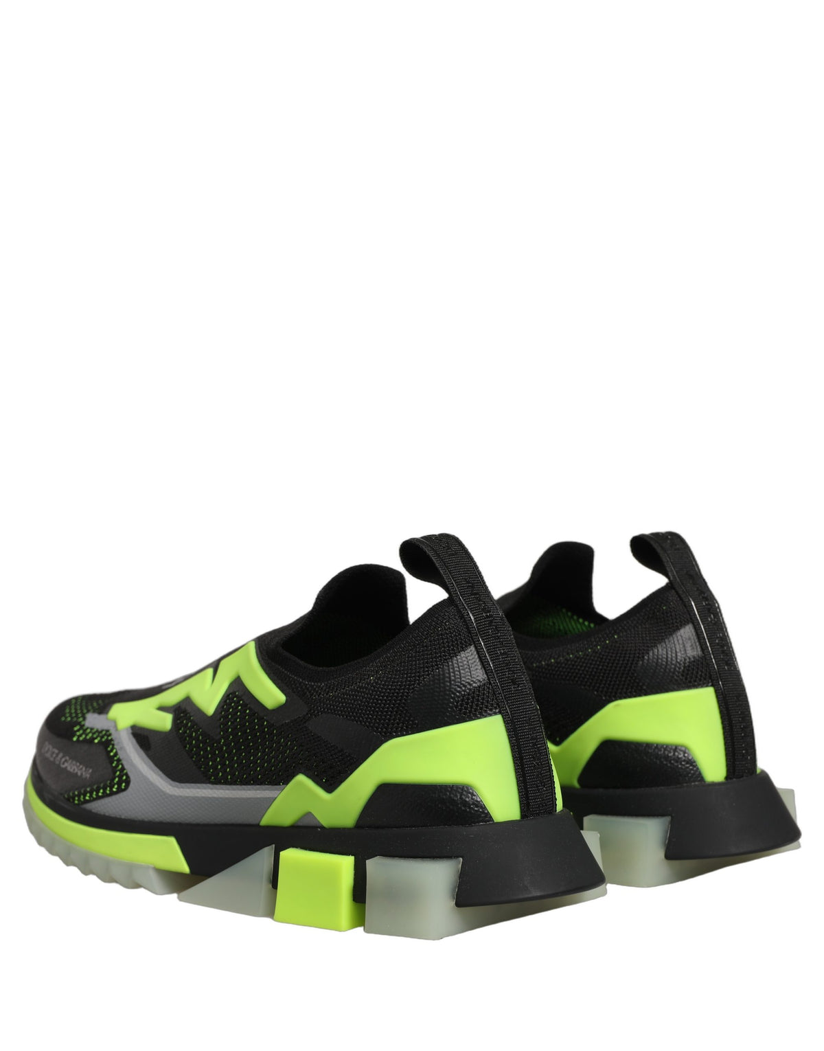 Dolce & Gabbana Black Green Sorrento Low Top Sneakers Shoes schwarz