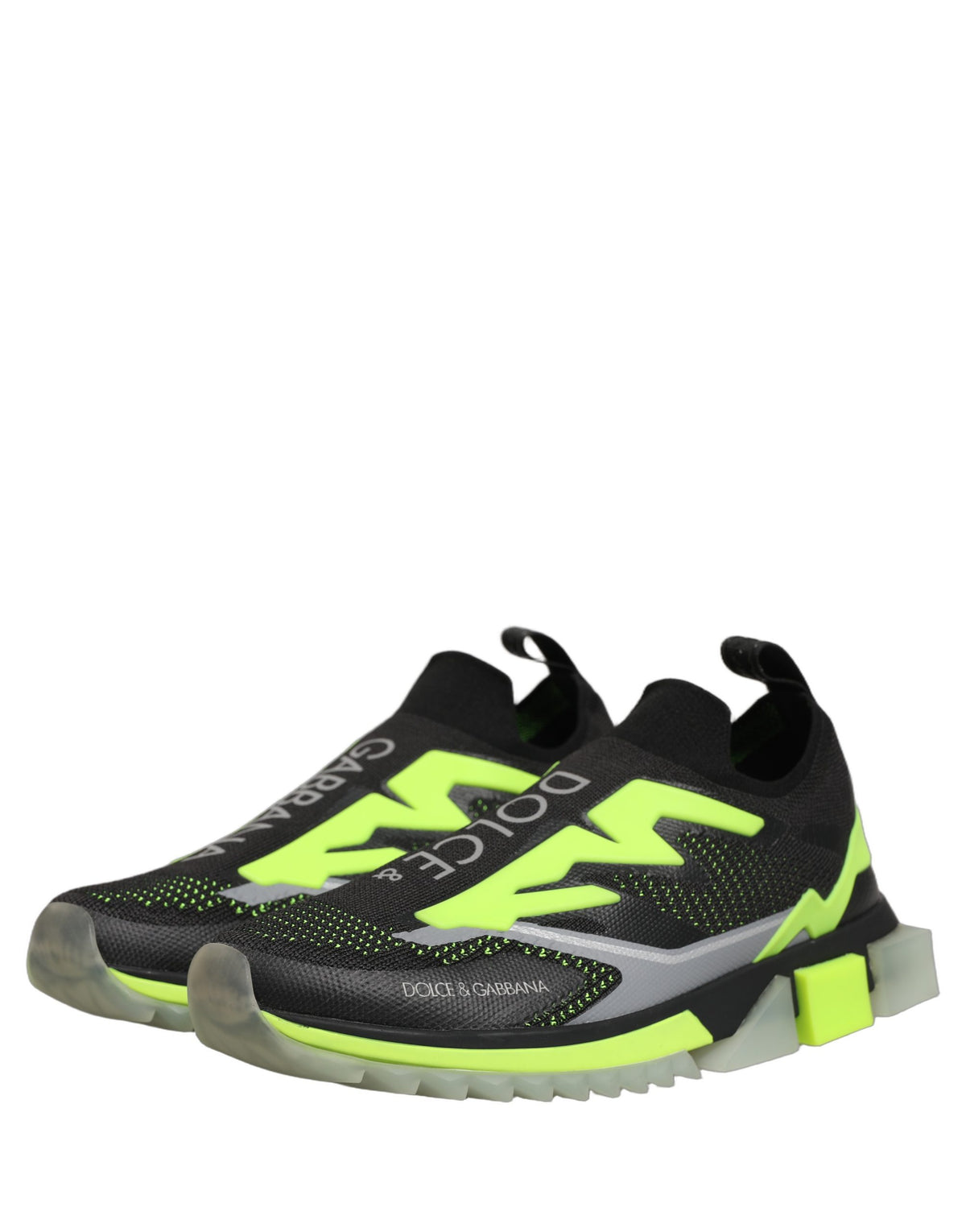 Dolce & Gabbana Black Green Sorrento Low Top Sneakers Shoes schwarz