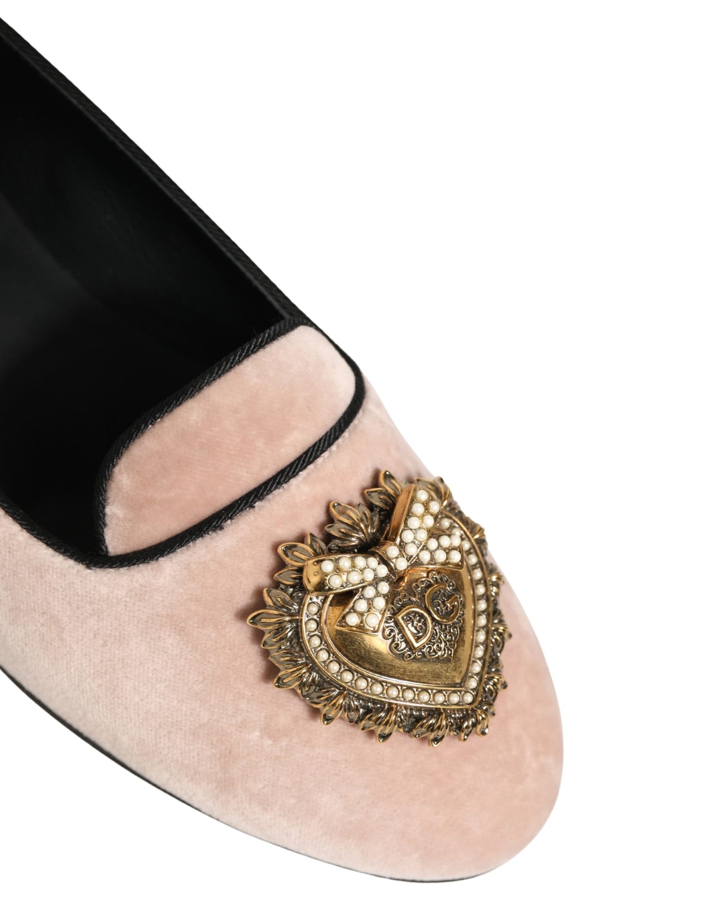 Dolce & Gabbana Pink Velvet Devotion Loafers Flats Shoes Curated Luxury Accessories by Orvyn