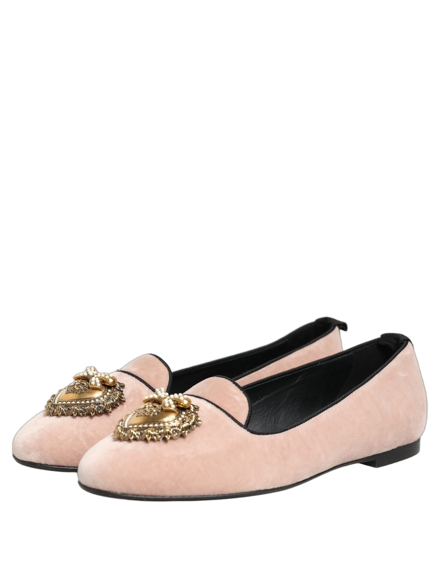 Dolce & Gabbana Pink Velvet Devotion Loafers Flats Shoes Curated Luxury Accessories by Orvyn