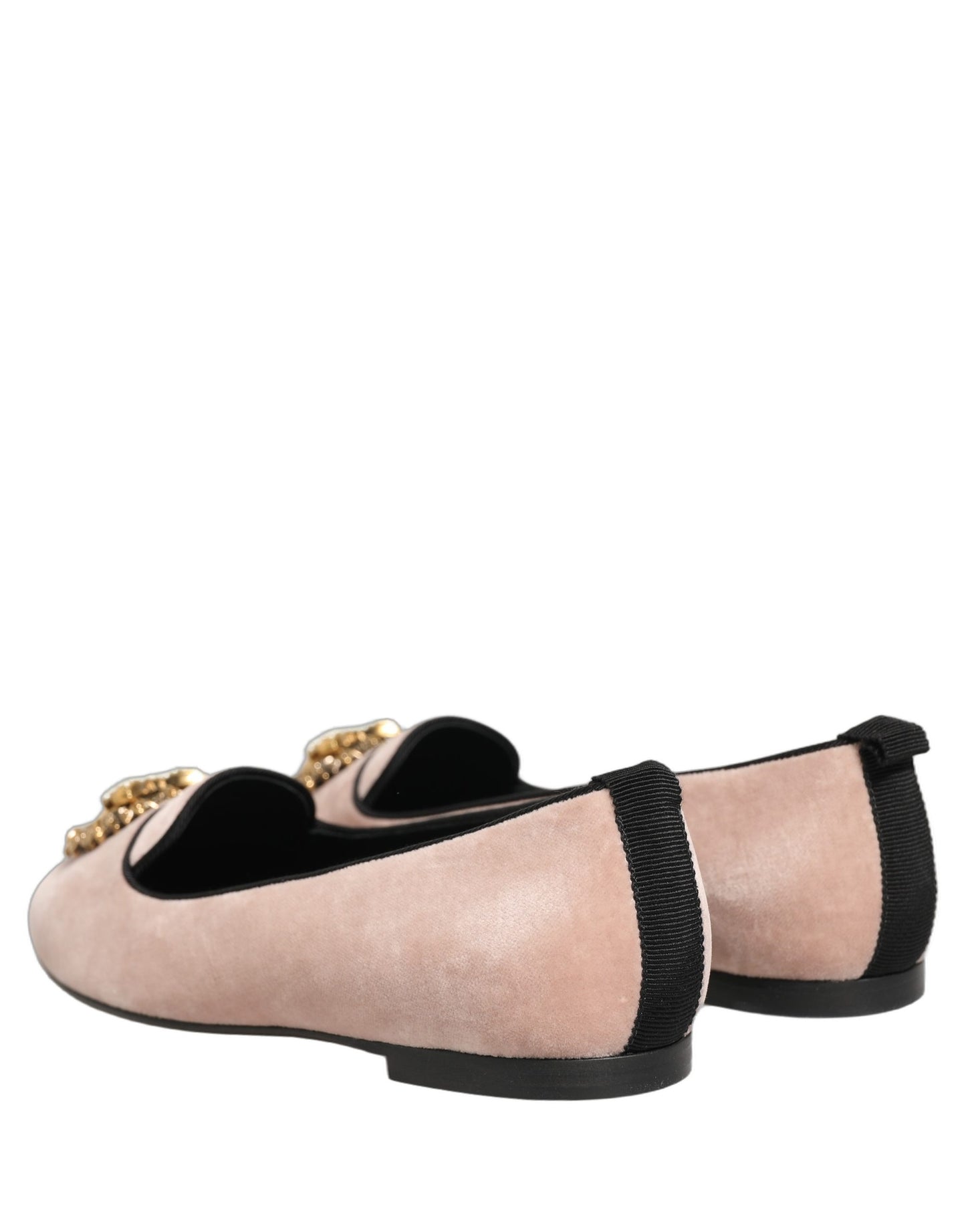 Dolce & Gabbana Pink Velvet Devotion Loafers Flats Shoes Curated Luxury Accessories by Orvyn