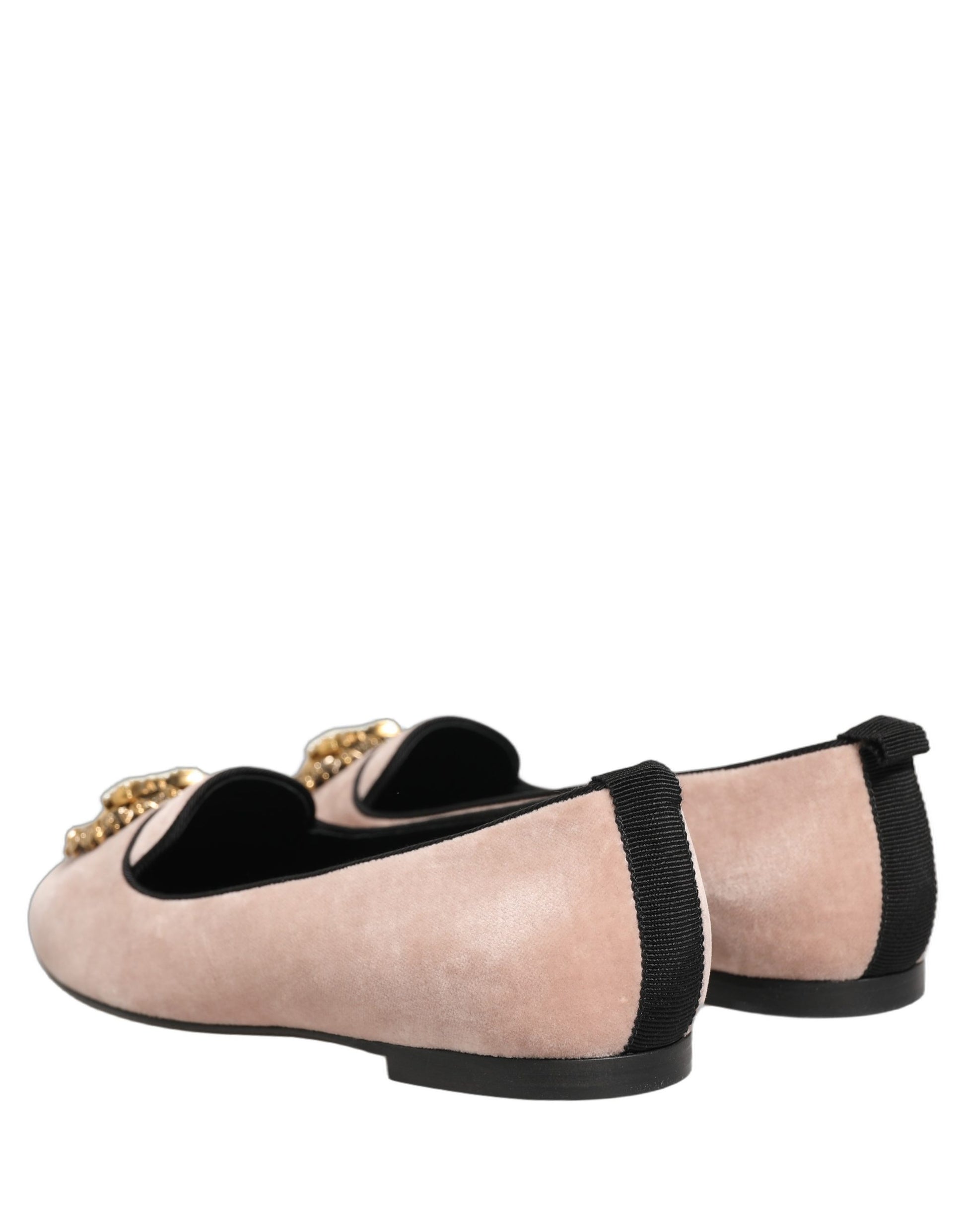 Dolce & Gabbana Pink Velvet Devotion Loafers Flats Shoes Curated Luxury Accessories by Orvyn