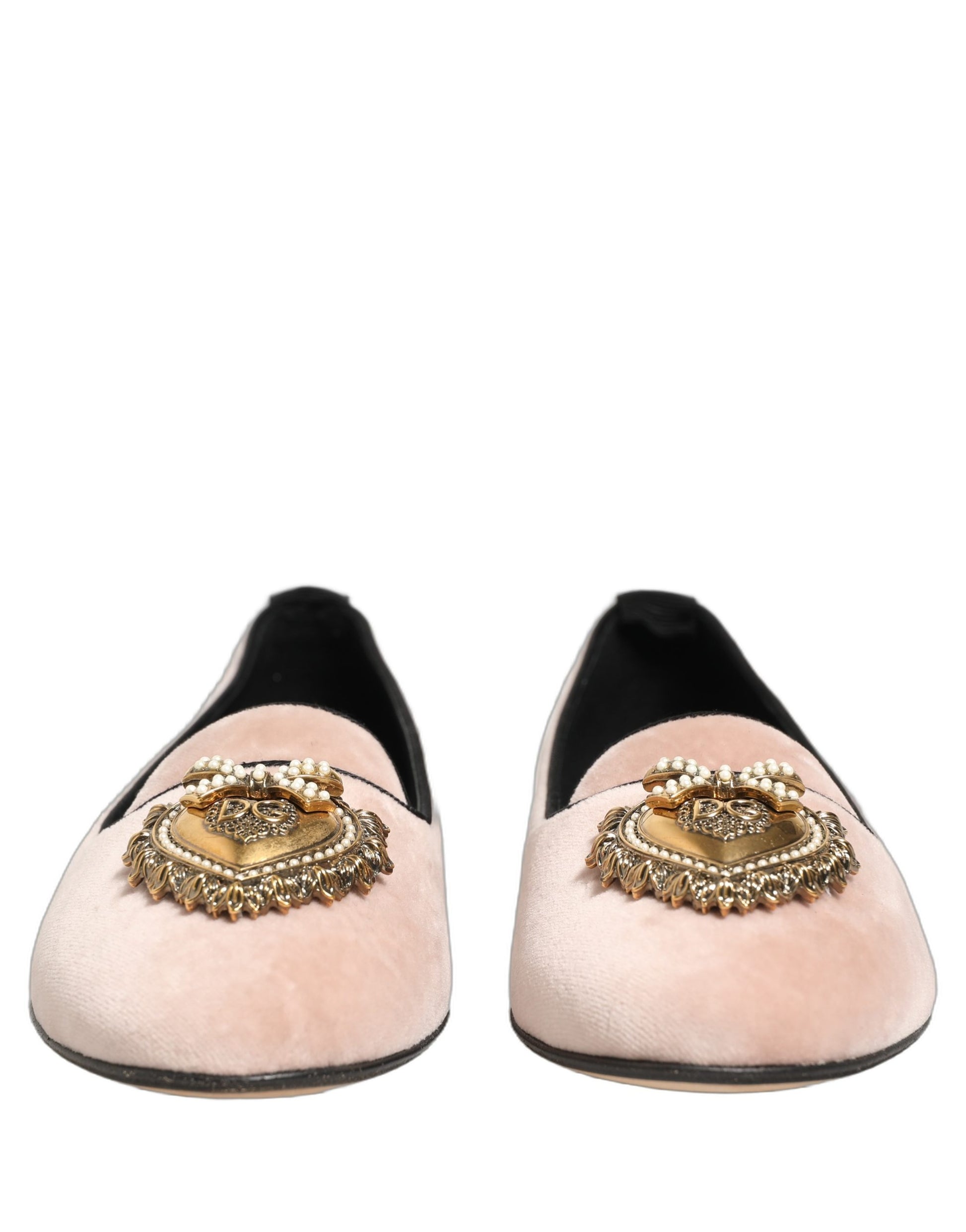 Dolce & Gabbana Pink Velvet Devotion Loafers Flats Shoes Curated Luxury Accessories by Orvyn