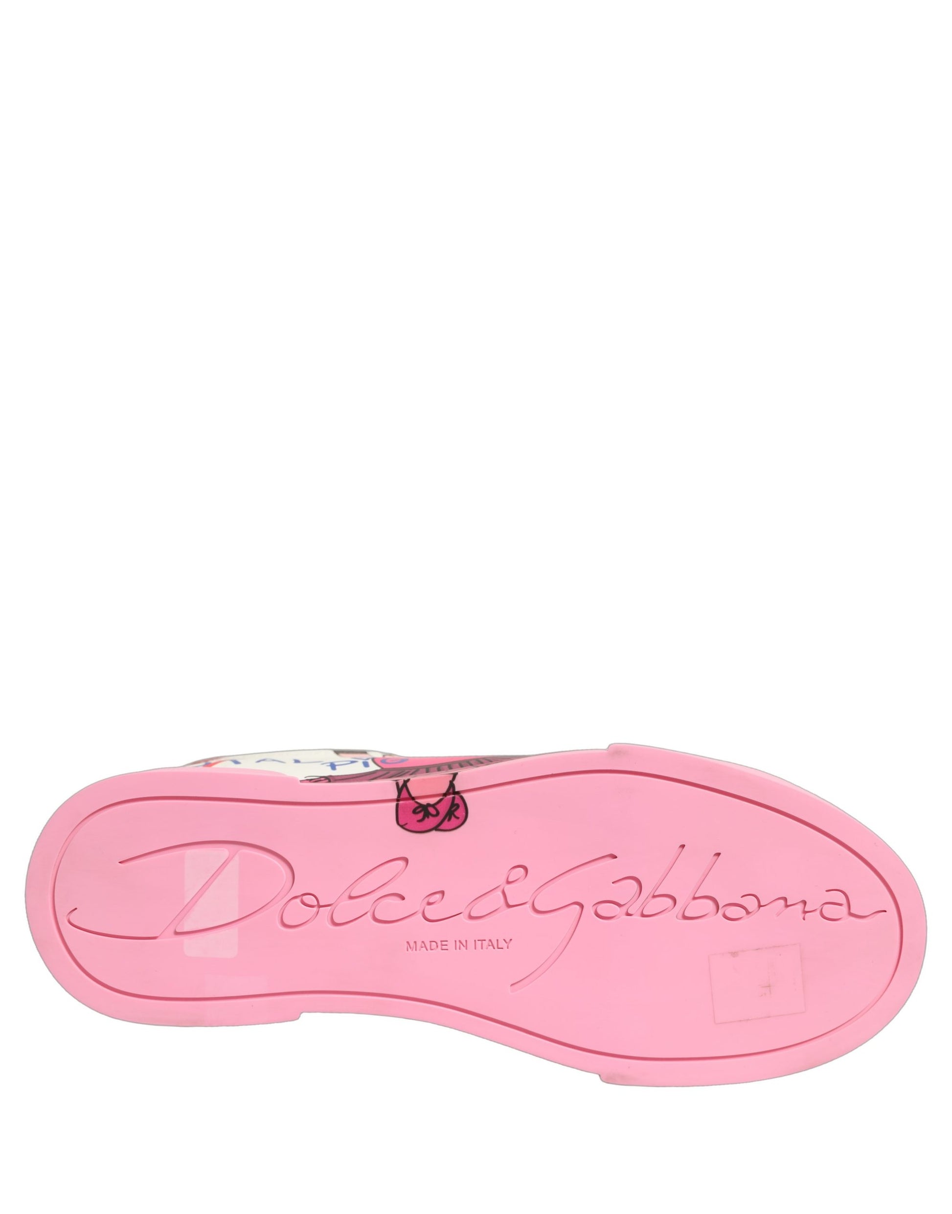 Dolce & Gabbana White Pink Portofino Royal Pig Sneakers Shoes Curated Luxury Accessories by Orvyn