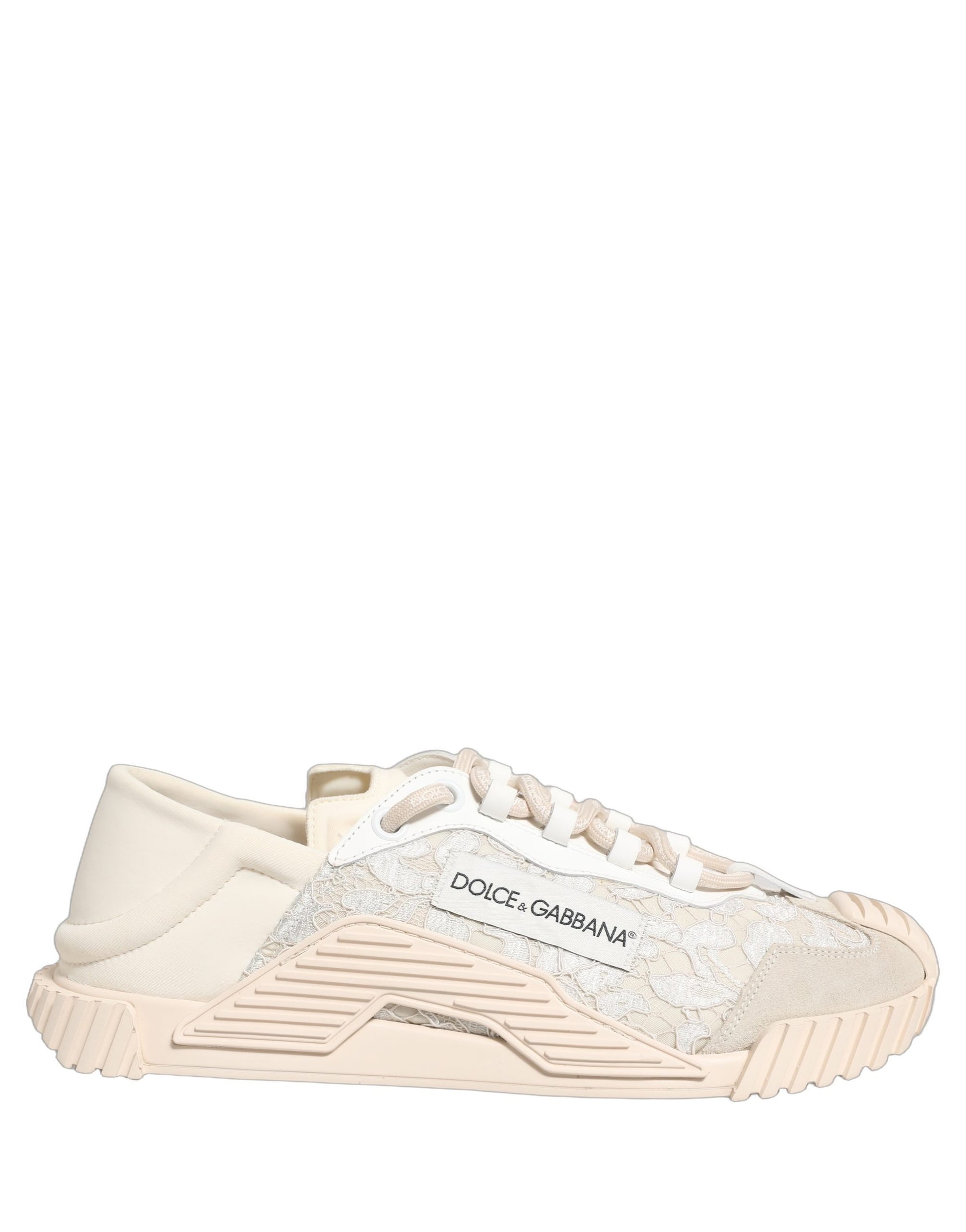 Dolce & Gabbana White Lace NS1 Low Top Sneaker Sports Shoes Curated Luxury Accessories by Orvyn