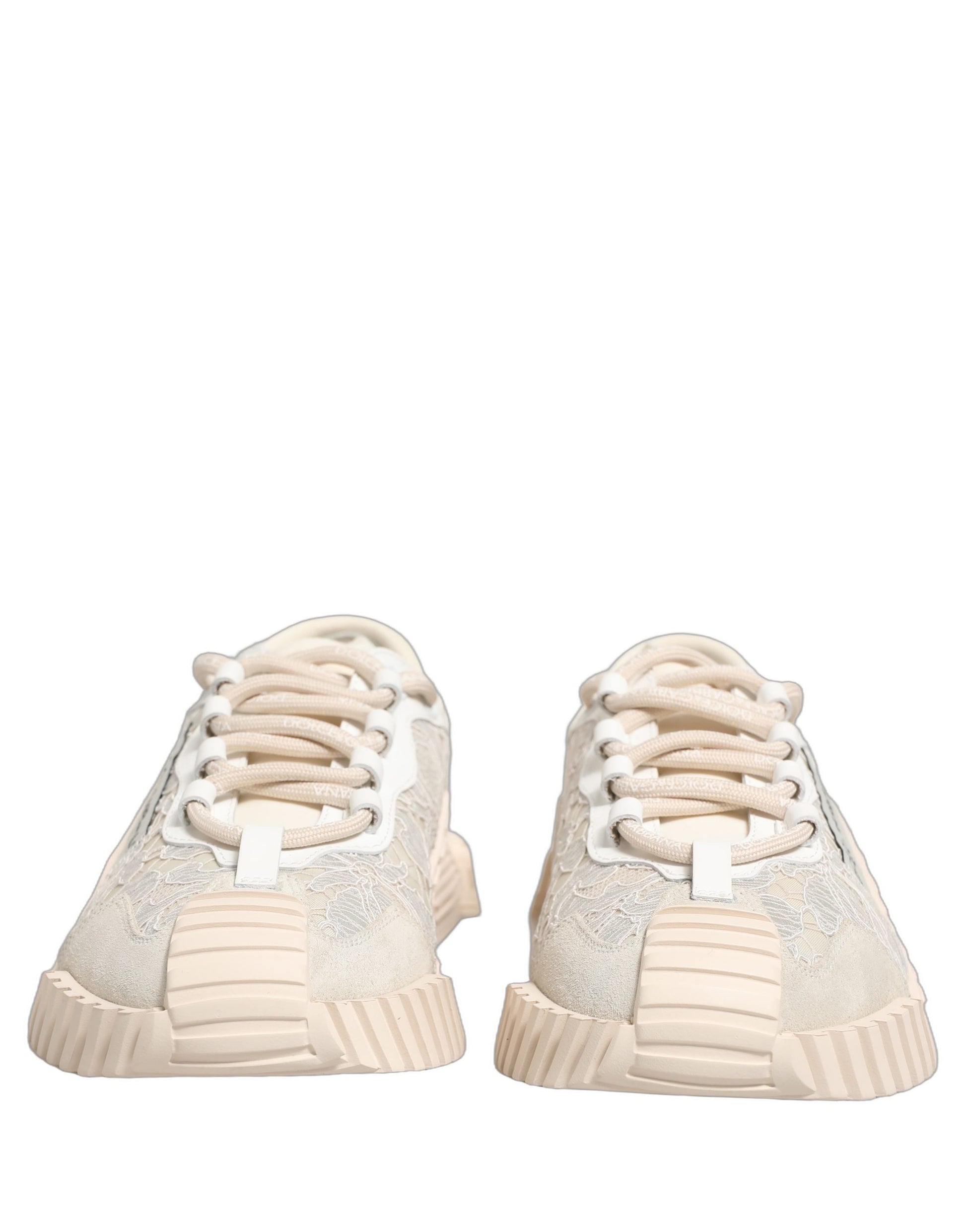 Dolce & Gabbana White Lace NS1 Low Top Sneaker Sports Shoes Curated Luxury Accessories by Orvyn