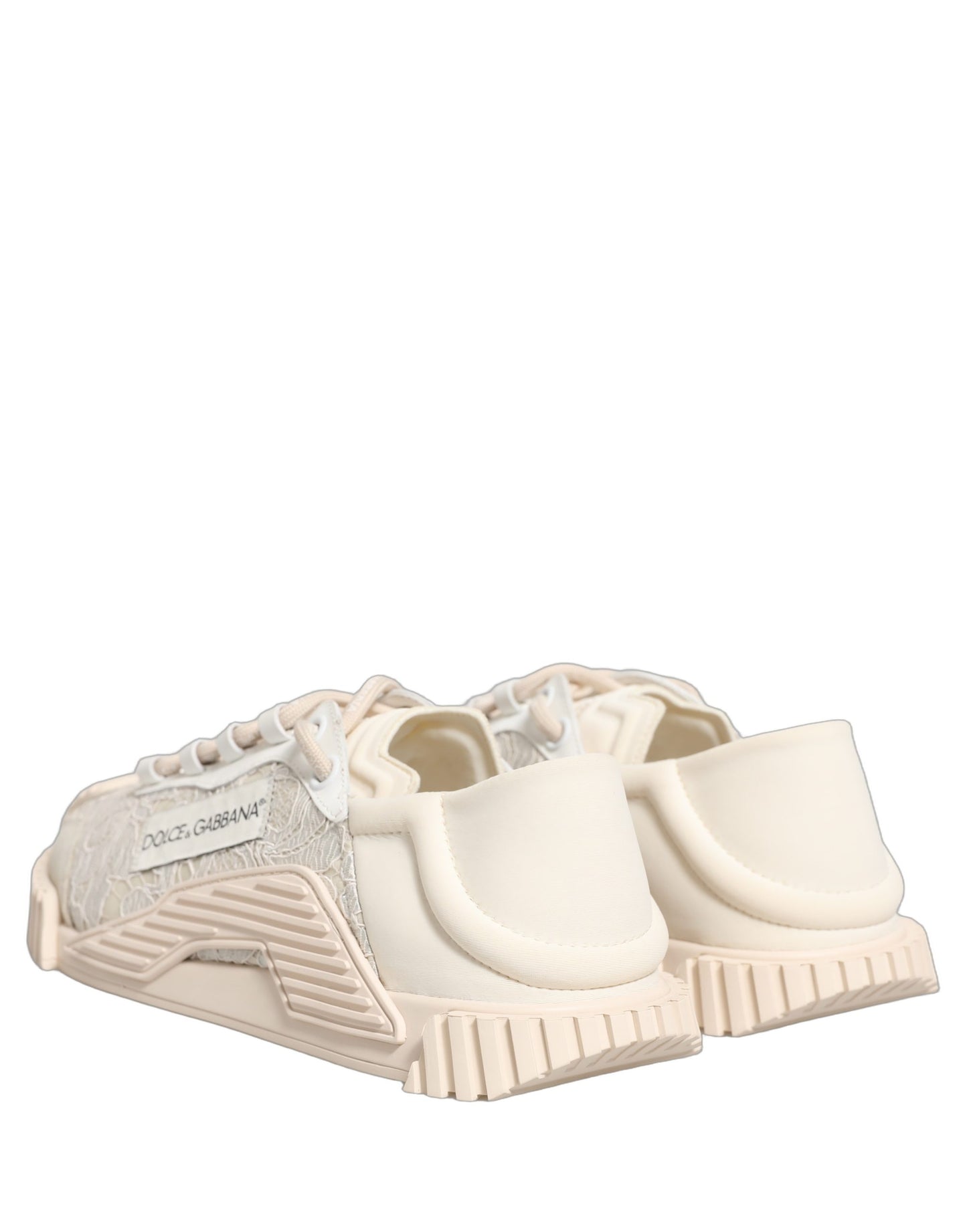 Dolce & Gabbana White Lace NS1 Low Top Sneaker Sports Shoes Curated Luxury Accessories by Orvyn