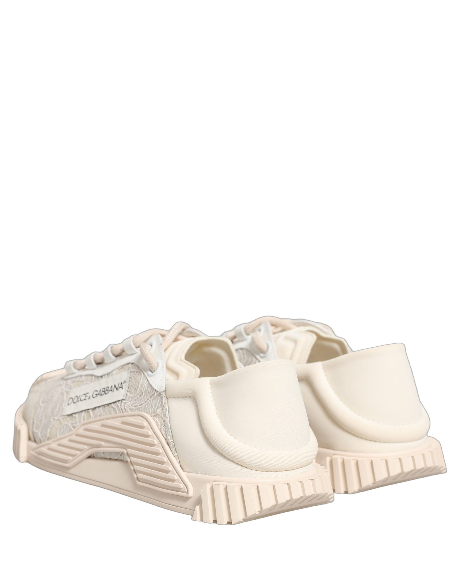 Dolce & Gabbana White Lace NS1 Low Top Sneaker Sports Shoes Curated Luxury Accessories by Orvyn