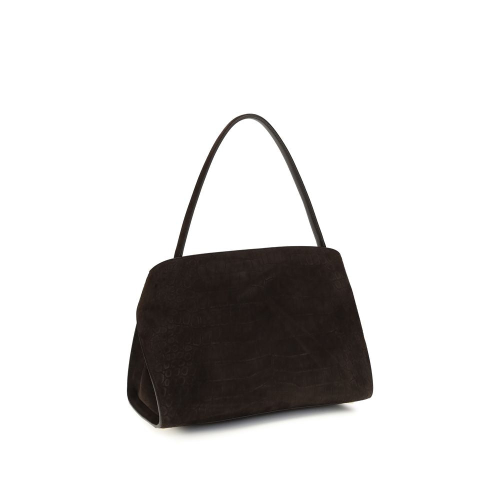 Ferragamo Brown Calf Leather Bos Taurus Shoulder Bag Curated Luxury Accessories by Orvyn