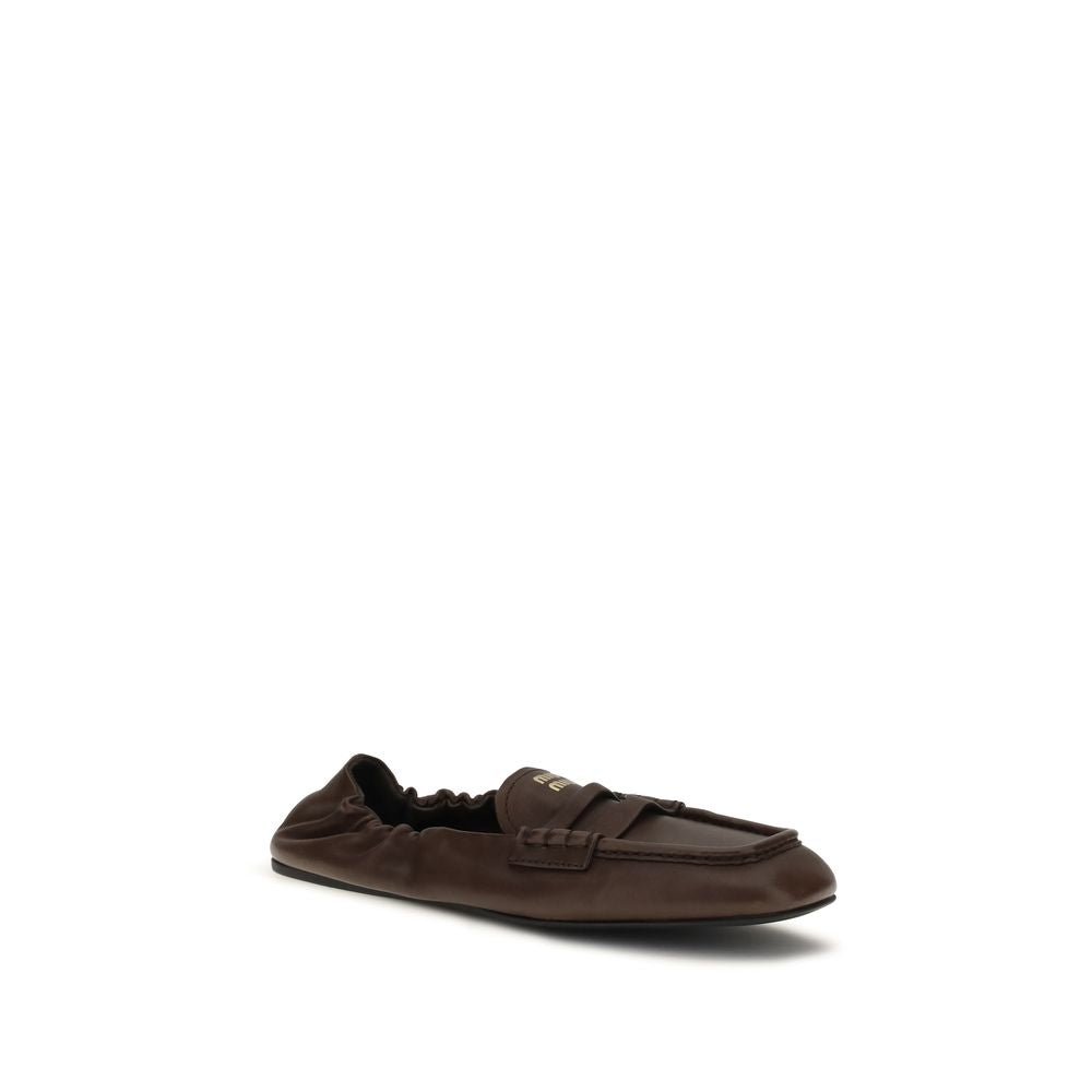 Miu Brown 'Slip-On' Mini Loafers braun