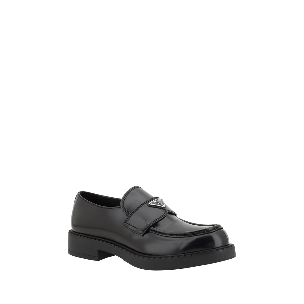Prada Black Platform Loafers