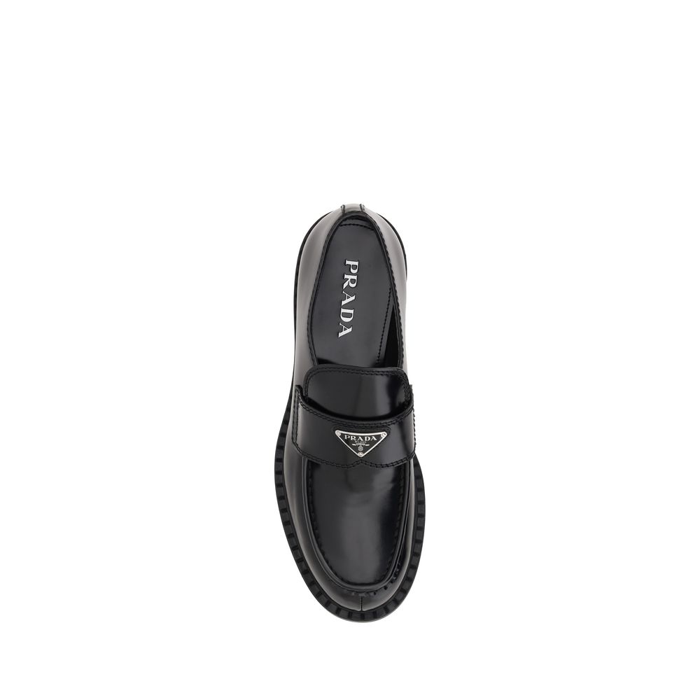 Prada Black Platform Loafers