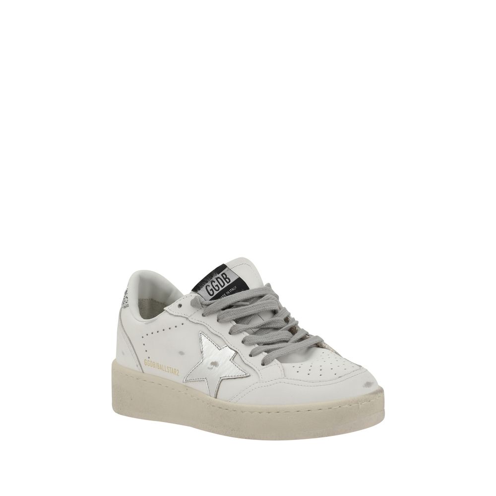 Golden Goose Silver Calf Leather Bos Taurus Low Top Sneakers Curated Luxury Accessories by Orvyn