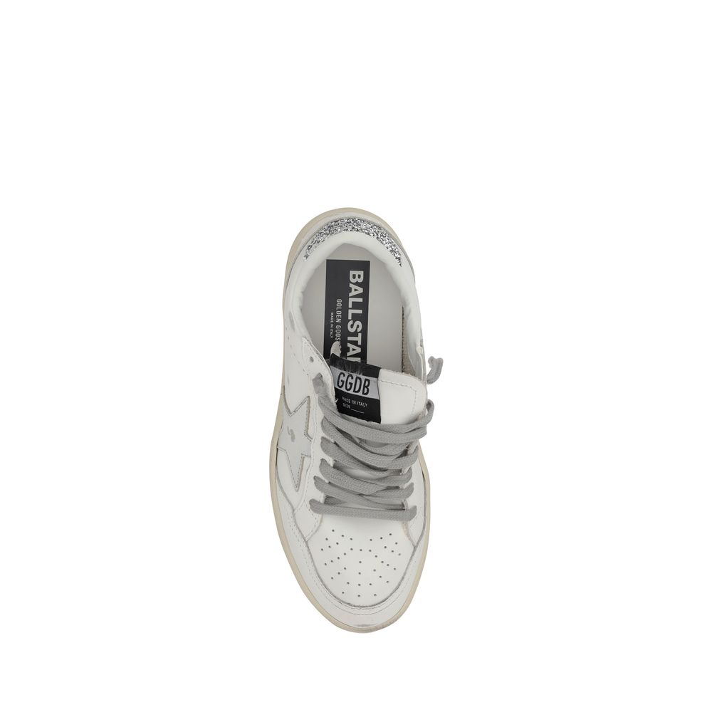 Golden Goose Silver Calf Leather Bos Taurus Low Top Sneakers Curated Luxury Accessories by Orvyn