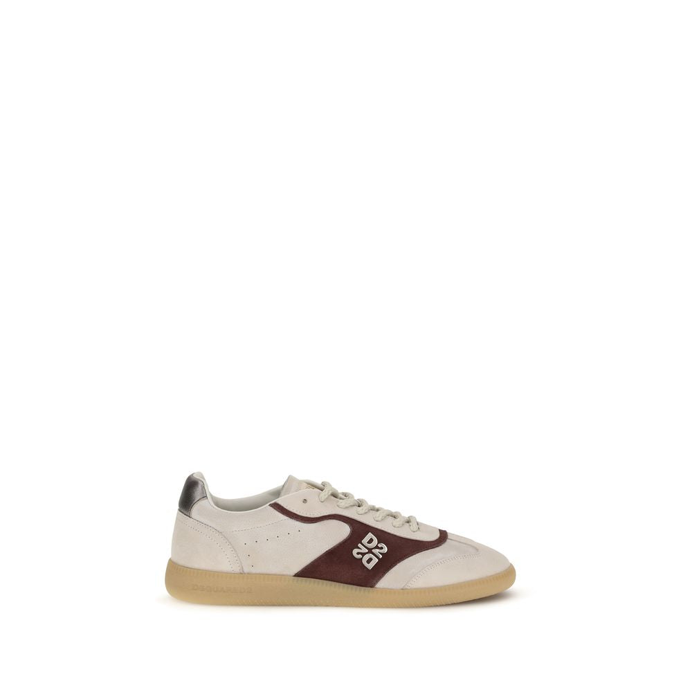 Dsquared² Beige Calf Leather Bos Taurus Low Top Sneakers Curated Luxury Accessories by Orvyn