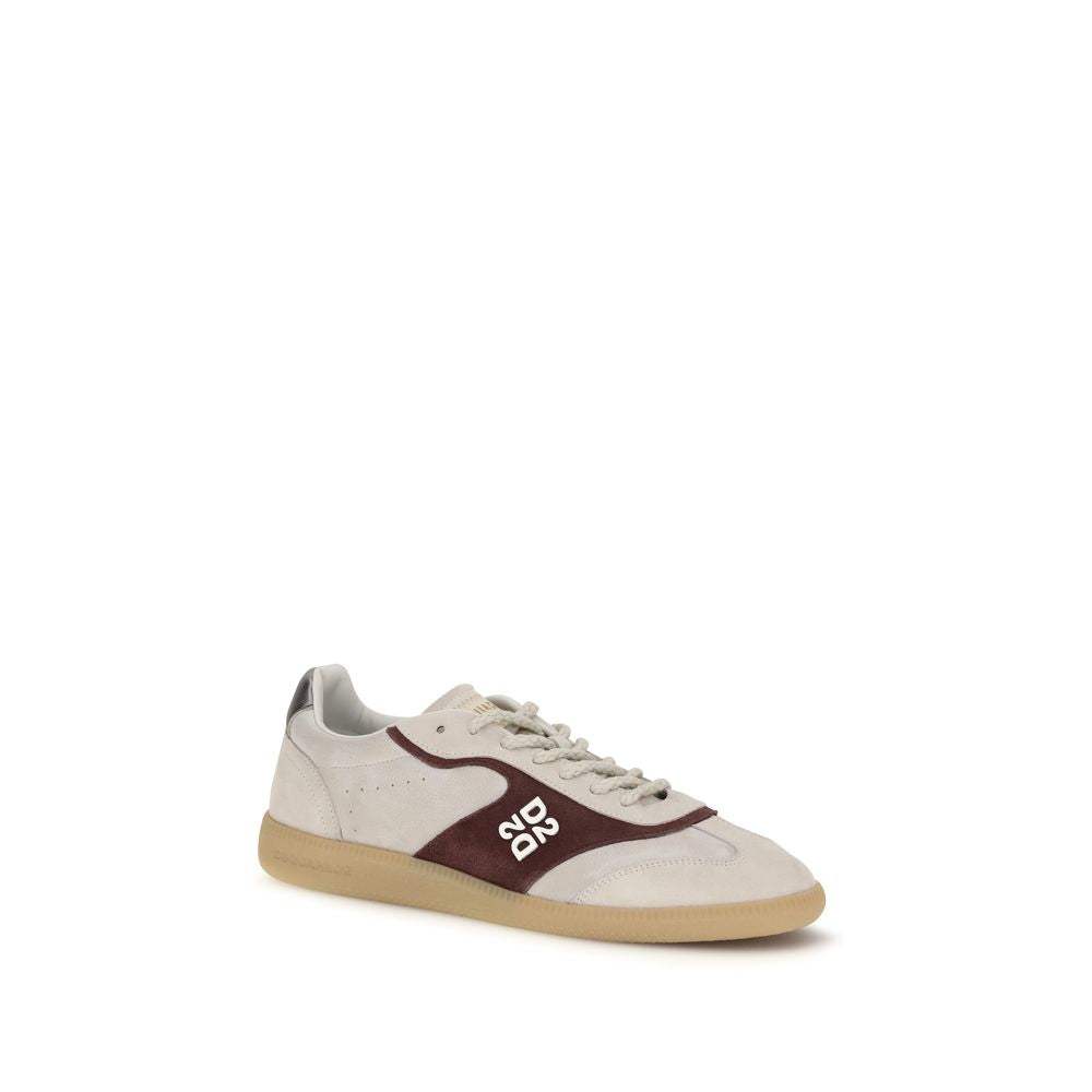 Dsquared² Beige Calf Leather Bos Taurus Low Top Sneakers Curated Luxury Accessories by Orvyn