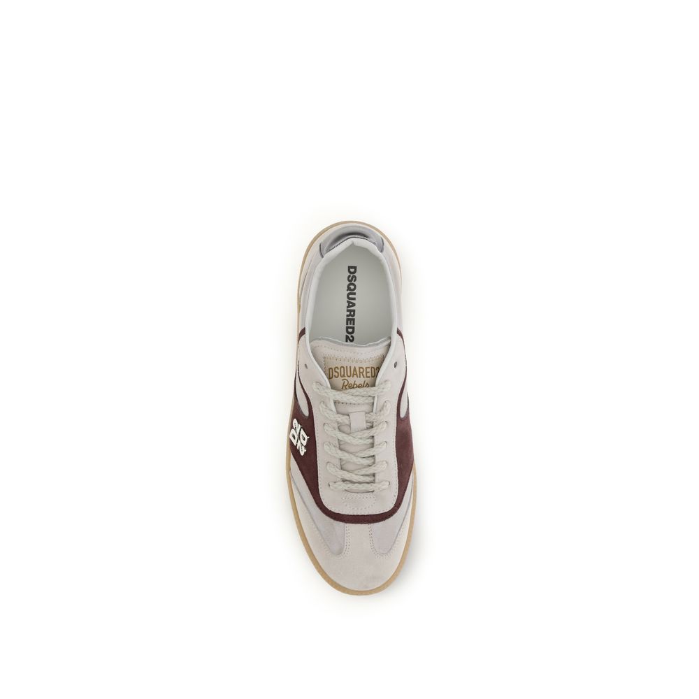 Dsquared² Beige Calf Leather Bos Taurus Low Top Sneakers Curated Luxury Accessories by Orvyn