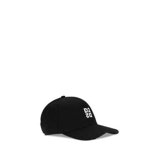 Dsquared² Black Cotton Cap (Baseball Hat) Curated Luxury Accessories by Orvyn