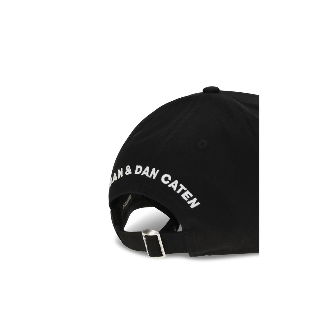 Dsquared² Black Cotton Cap (Baseball Hat) Curated Luxury Accessories by Orvyn