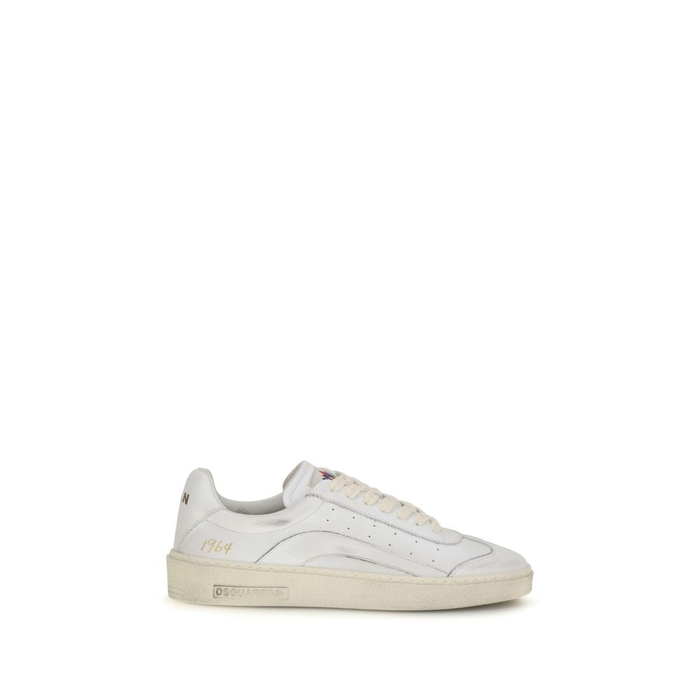 Dsquared² White Calf Leather Bos Taurus Low Top Sneakers Curated Luxury Accessories by Orvyn