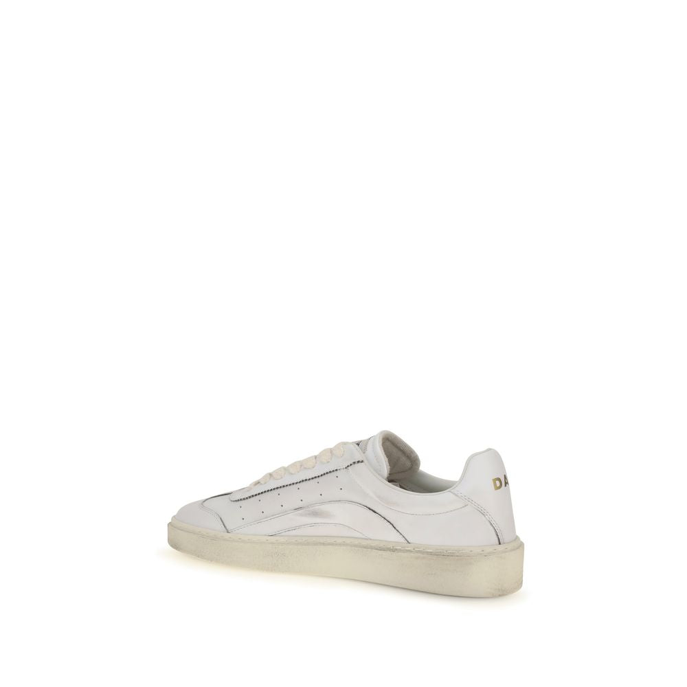 Dsquared² White Calf Leather Bos Taurus Low Top Sneakers Curated Luxury Accessories by Orvyn