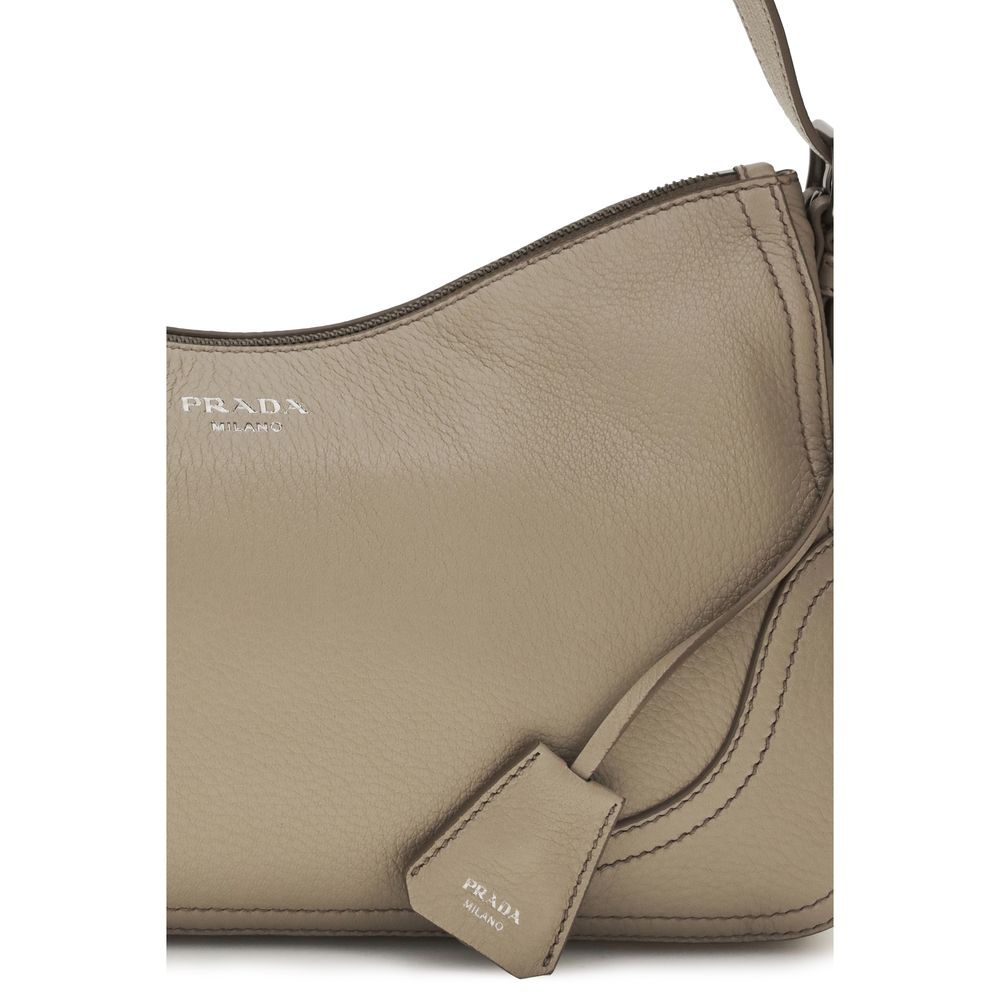 Prada Gray Calf Leather Bos Taurus Shoulder Bag Curated Luxury Accessories by Orvyn