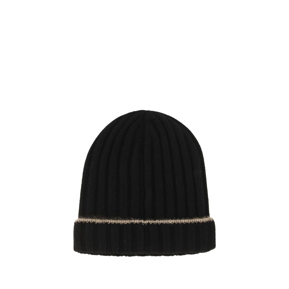 Brunello Cucinelli Black Cashmere Beanie Curated Luxury Accessories by Orvyn