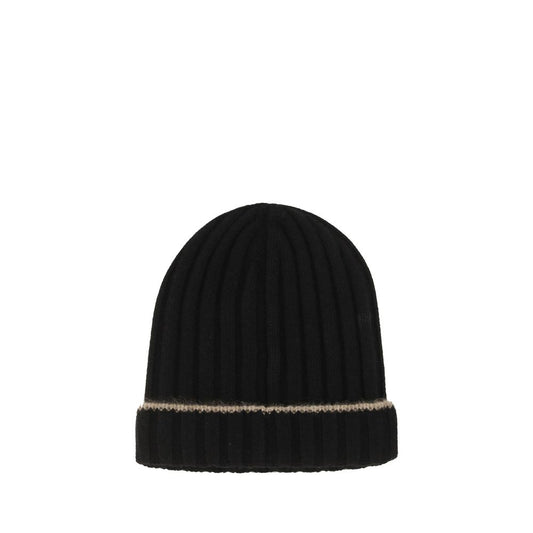 Brunello Cucinelli Black Cashmere Beanie Curated Luxury Accessories by Orvyn