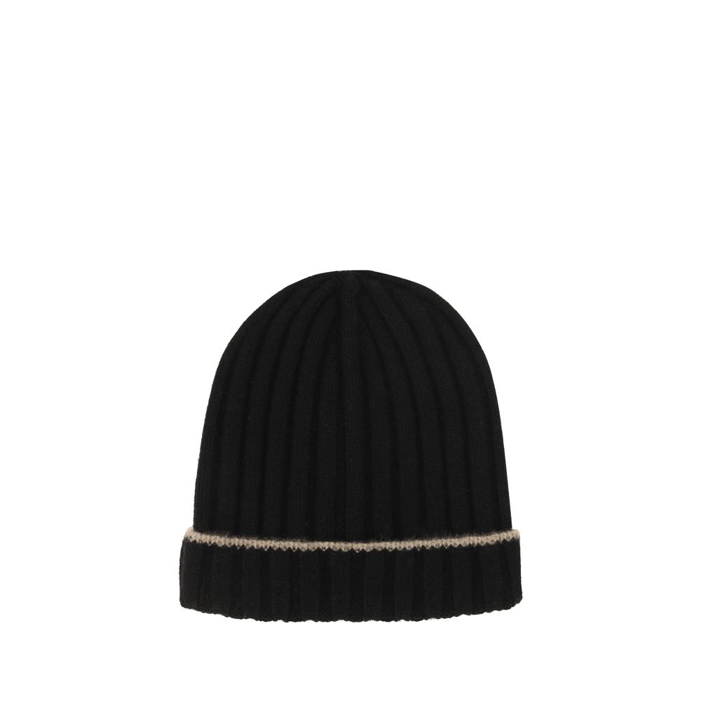 Brunello Cucinelli Black Cashmere Beanie Curated Luxury Accessories by Orvyn