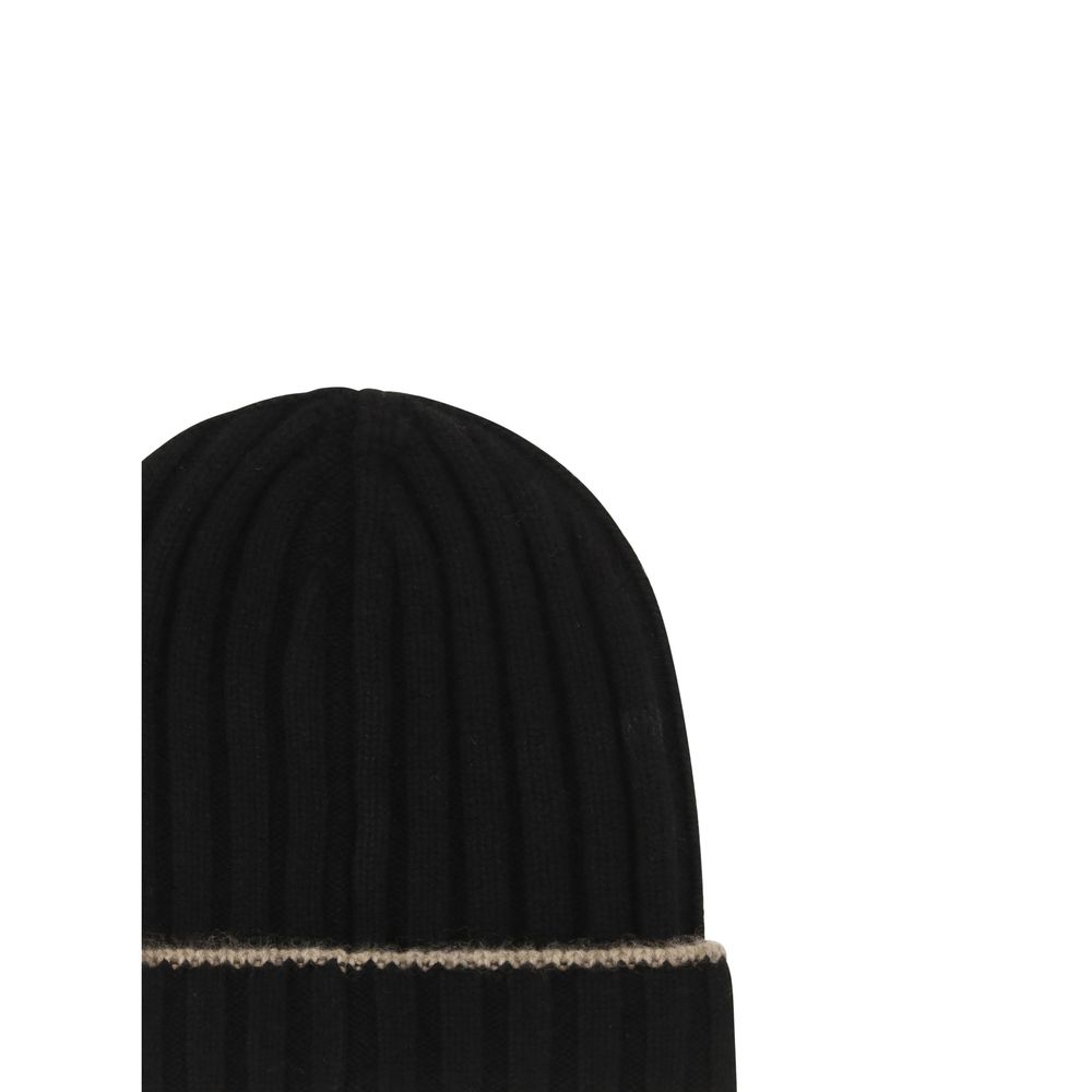 Brunello Cucinelli Black Cashmere Beanie Curated Luxury Accessories by Orvyn