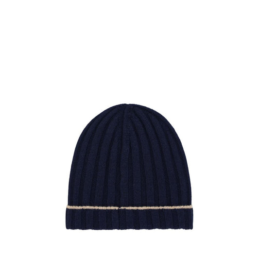Brunello Cucinelli Blue Cashmere Beanie Curated Luxury Accessories by Orvyn