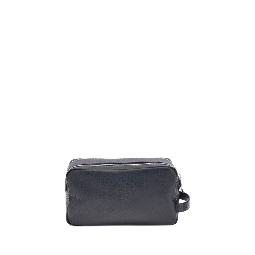 Brunello Cucinelli Black Calf Leather Bos Taurus Airpod Holder Curated Luxury Accessories by Orvyn