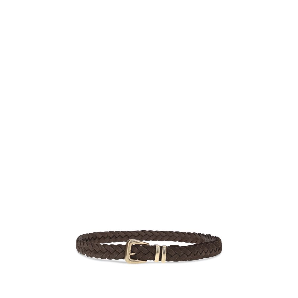 Brunello Cucinelli Brown Calf Leather Bos Taurus Belt Curated Luxury Accessories by Orvyn