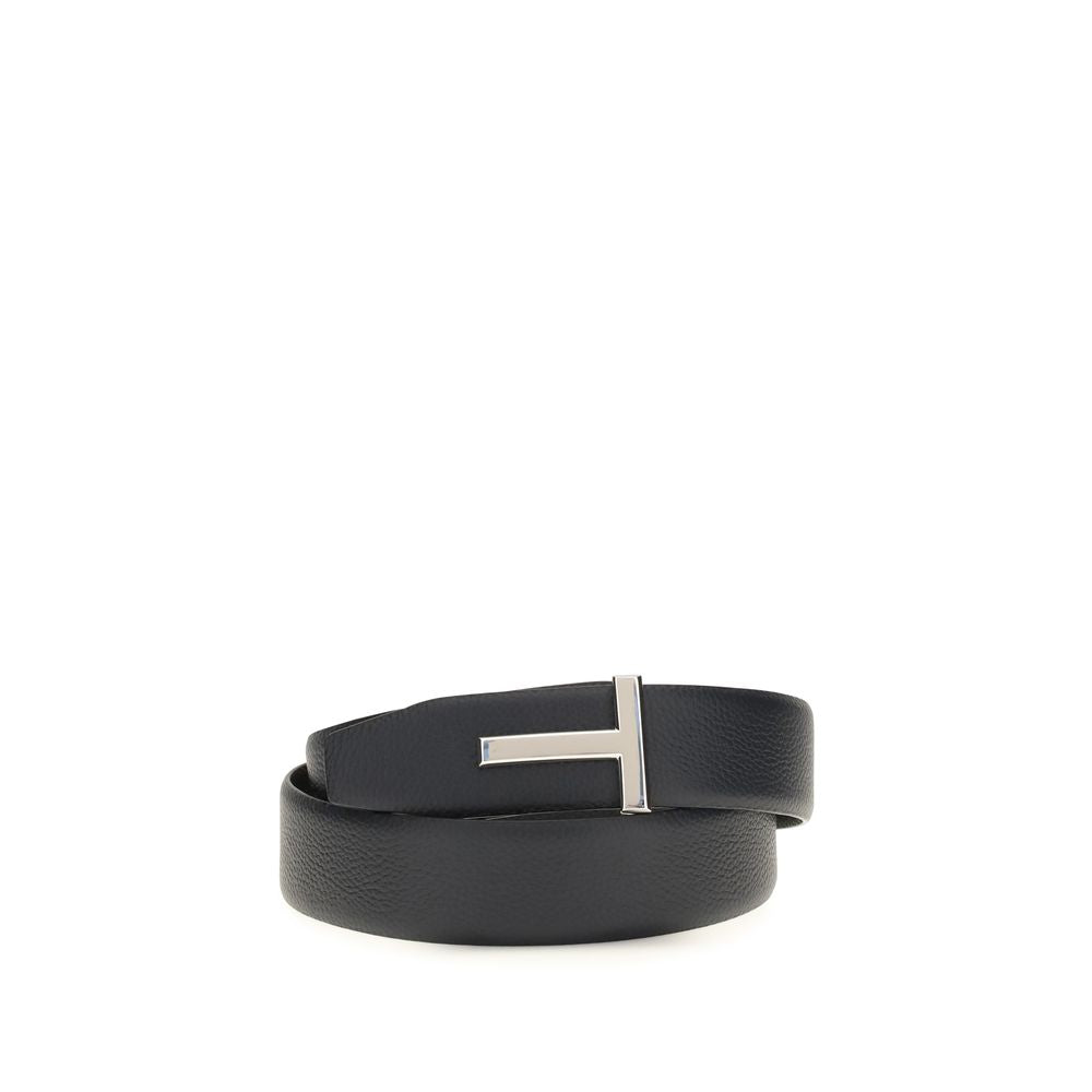 Tom Ford Black Calf Leather Bos Taurus Belt Curated Luxury Accessories by Orvyn