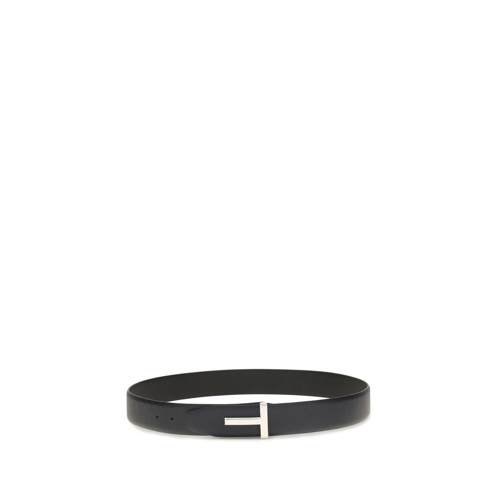 Tom Ford Black Calf Leather Bos Taurus Belt Curated Luxury Accessories by Orvyn