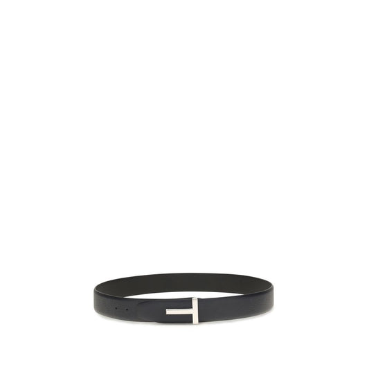 Tom Ford Black Calf Leather Bos Taurus Belt Curated Luxury Accessories by Orvyn