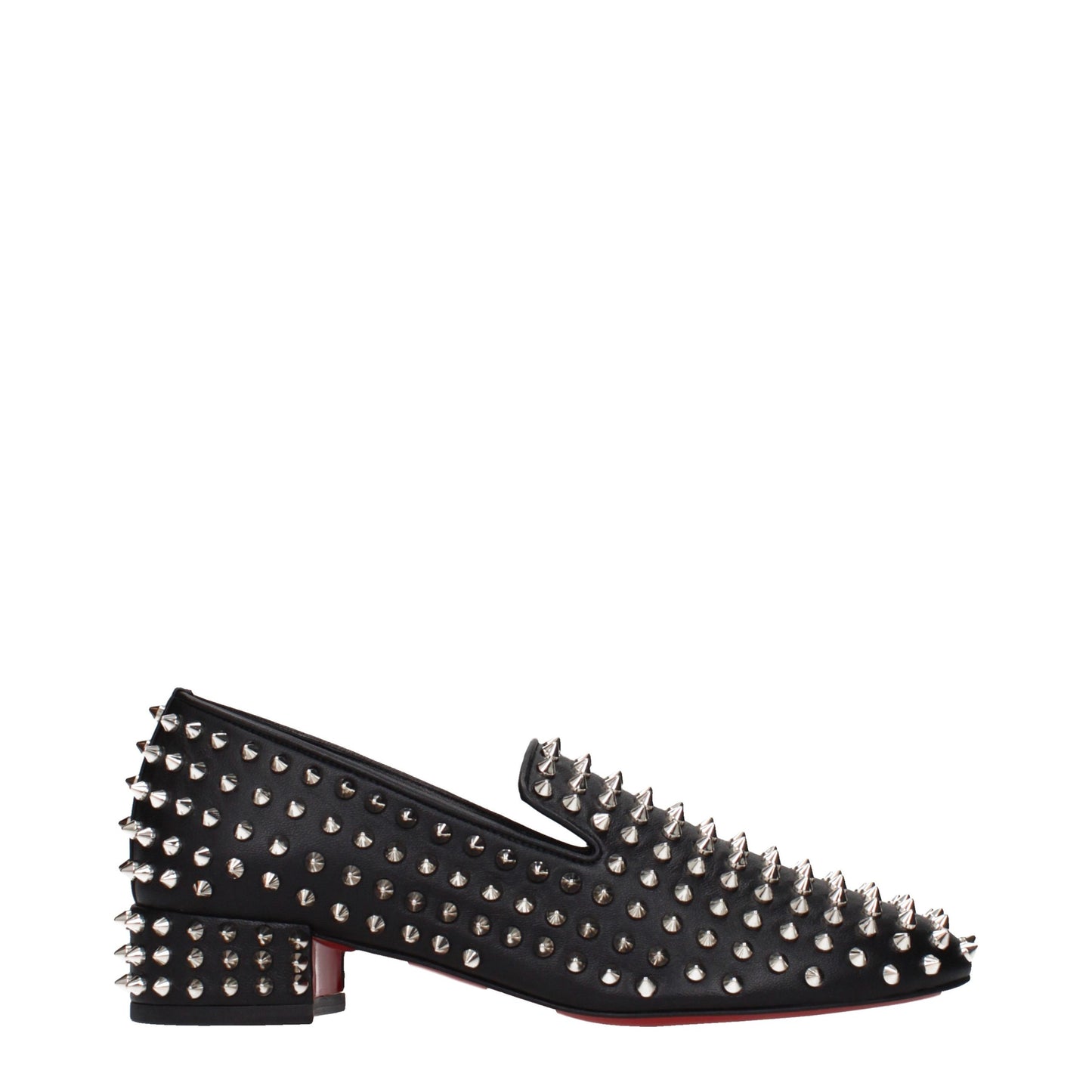 Christian Louboutin Black Leather Slip-On Loafers Curated Luxury Accessories by Orvyn
