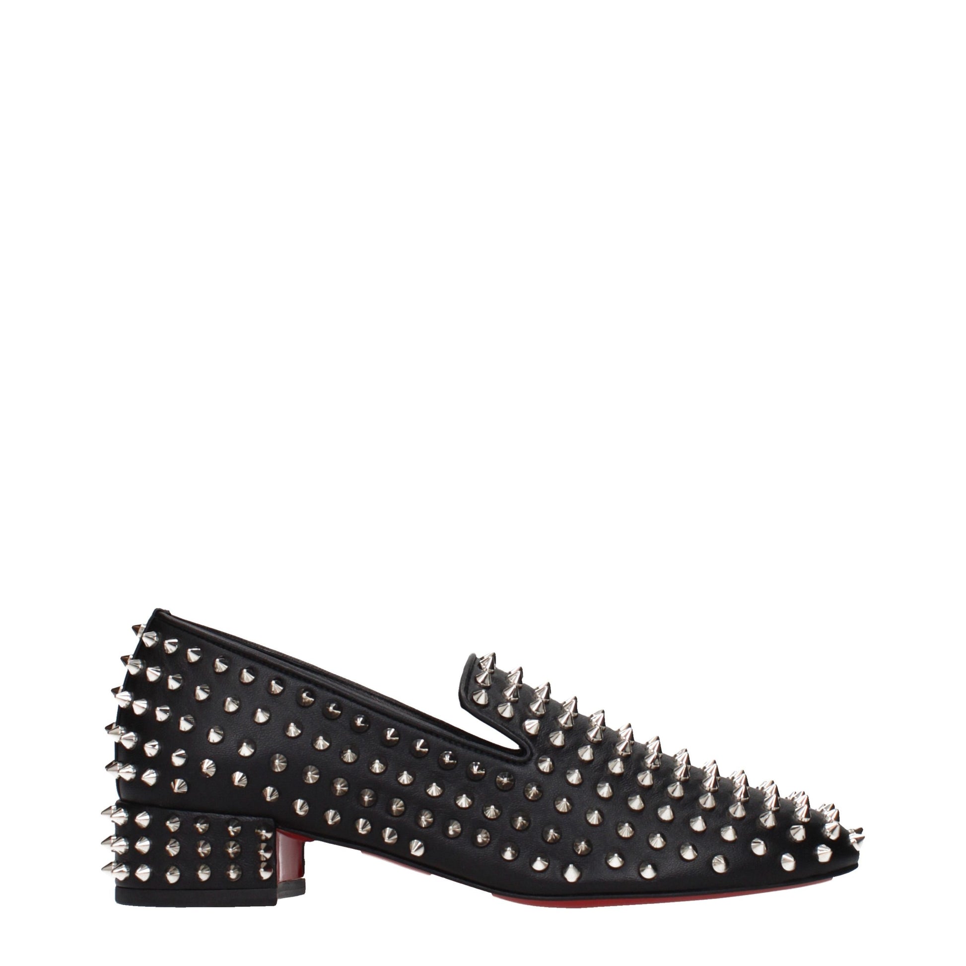 Christian Louboutin Black Leather Slip-On Loafers Curated Luxury Accessories by Orvyn