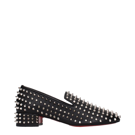 Christian Louboutin Black Leather Slip-On Loafers Curated Luxury Accessories by Orvyn