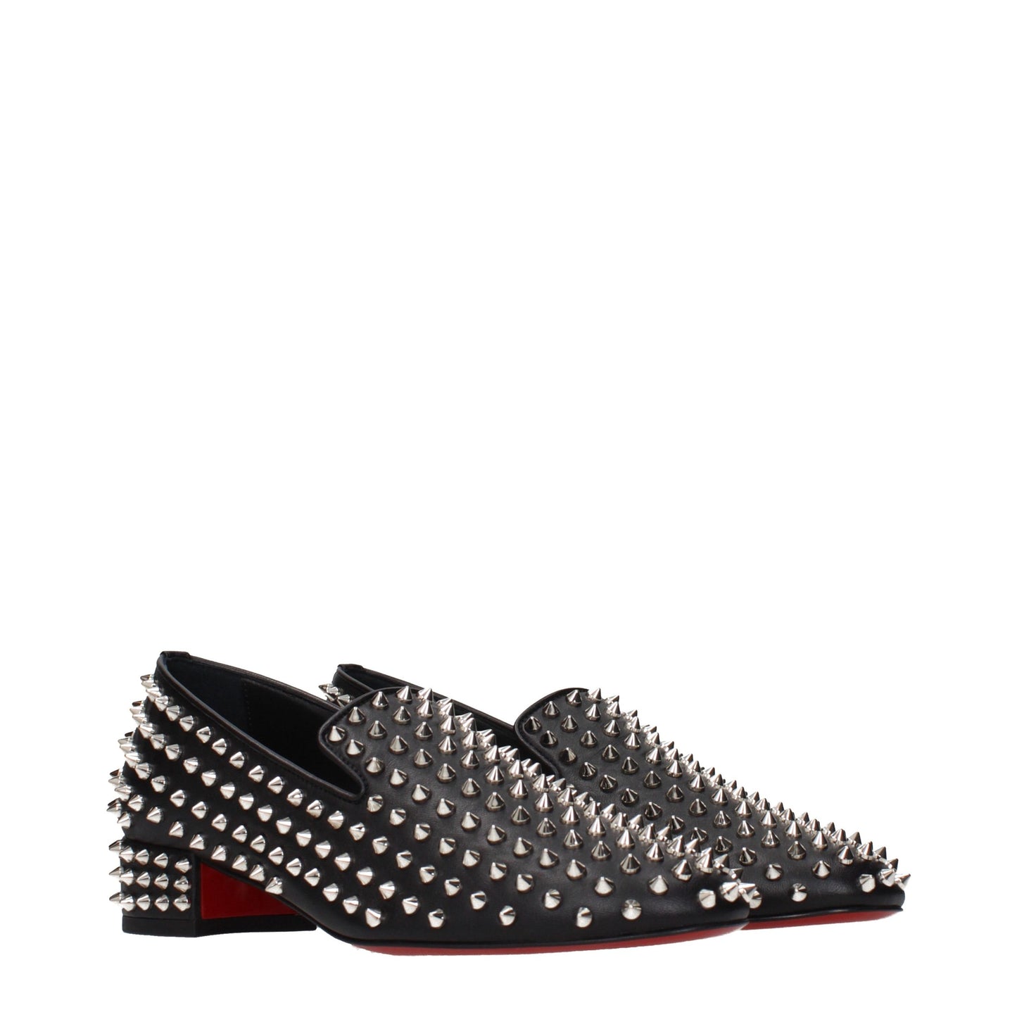 Christian Louboutin Black Leather Slip-On Loafers Curated Luxury Accessories by Orvyn