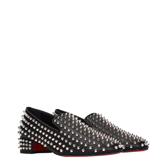 Christian Louboutin Black Leather Slip-On Loafers Curated Luxury Accessories by Orvyn