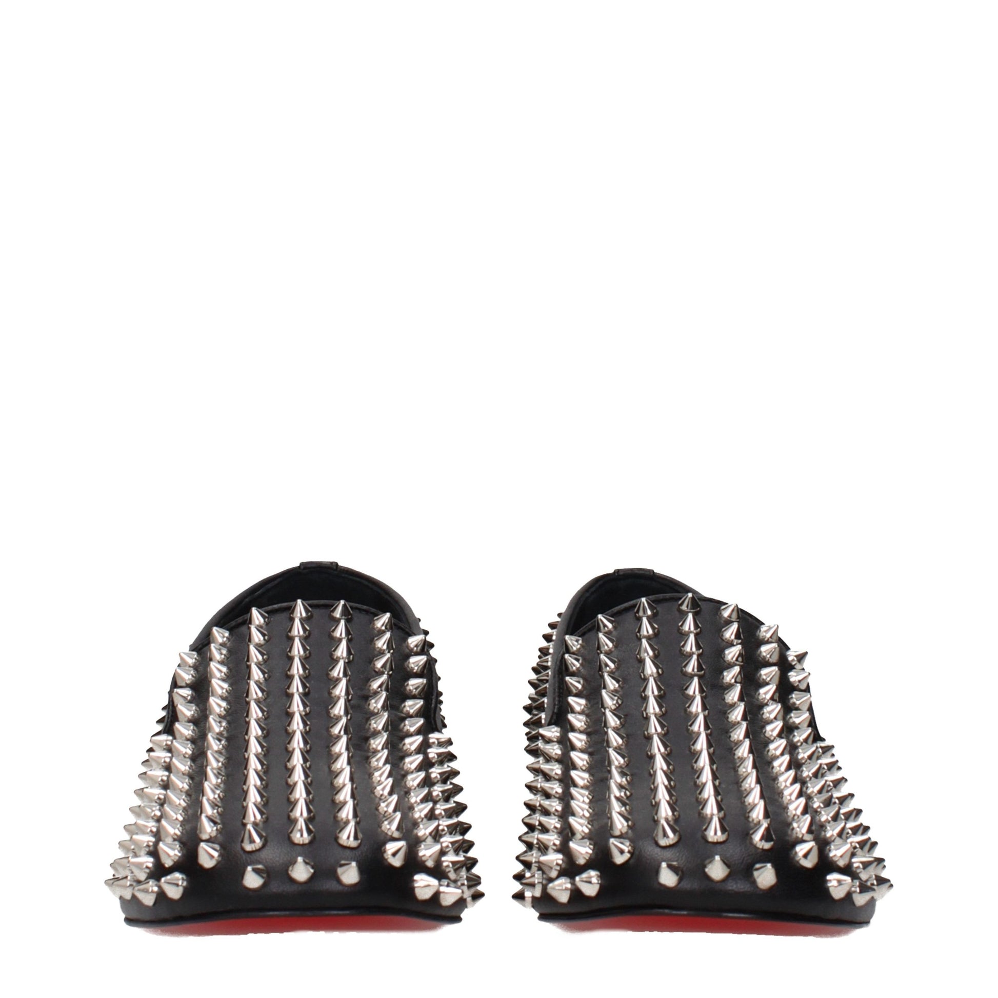 Christian Louboutin Black Leather Slip-On Loafers Curated Luxury Accessories by Orvyn