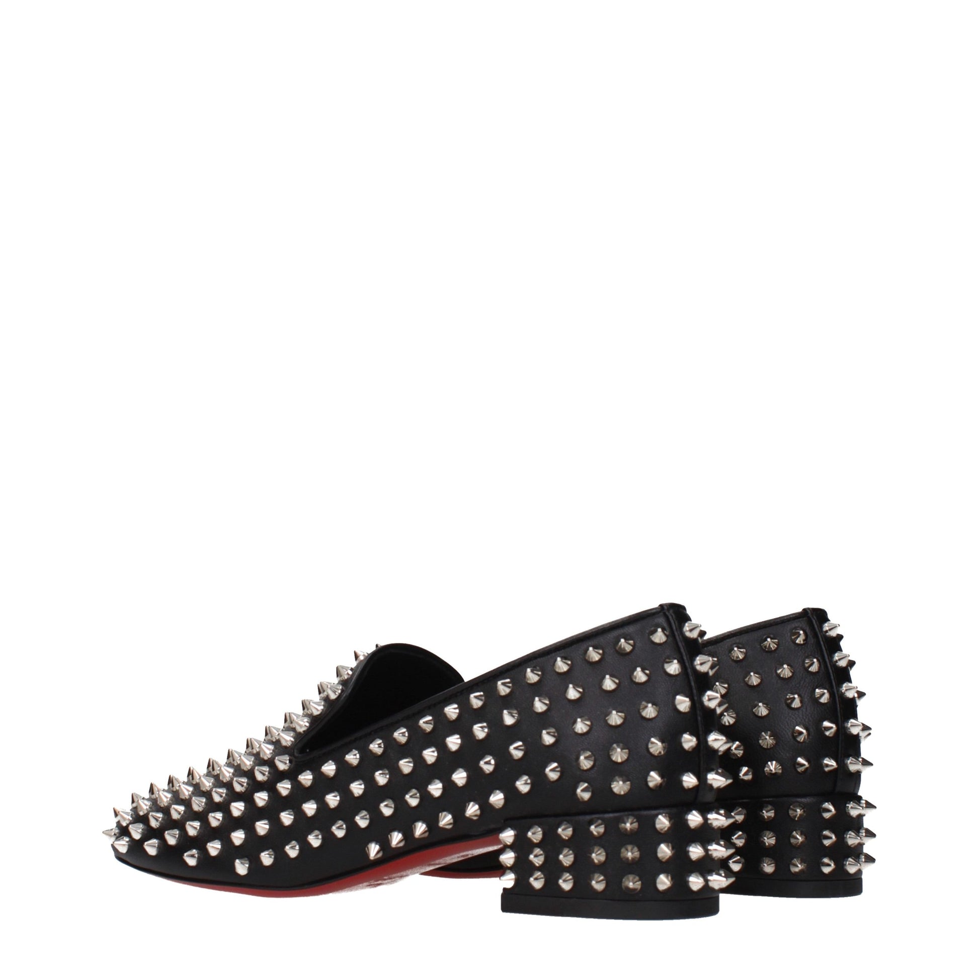 Christian Louboutin Black Leather Slip-On Loafers Curated Luxury Accessories by Orvyn