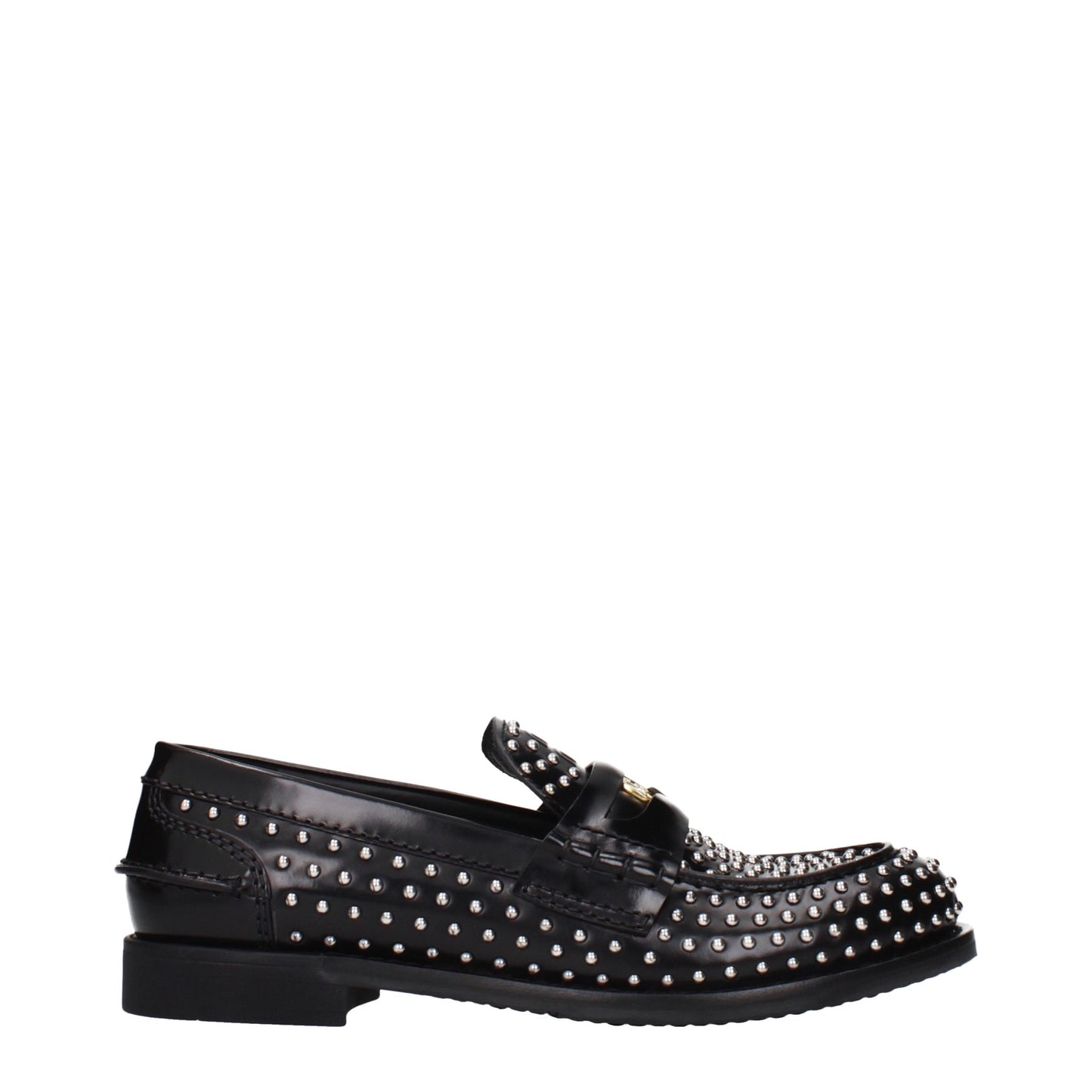 Miu Miu Black Leather Slip-On Loafers Curated Luxury Accessories by Orvyn
