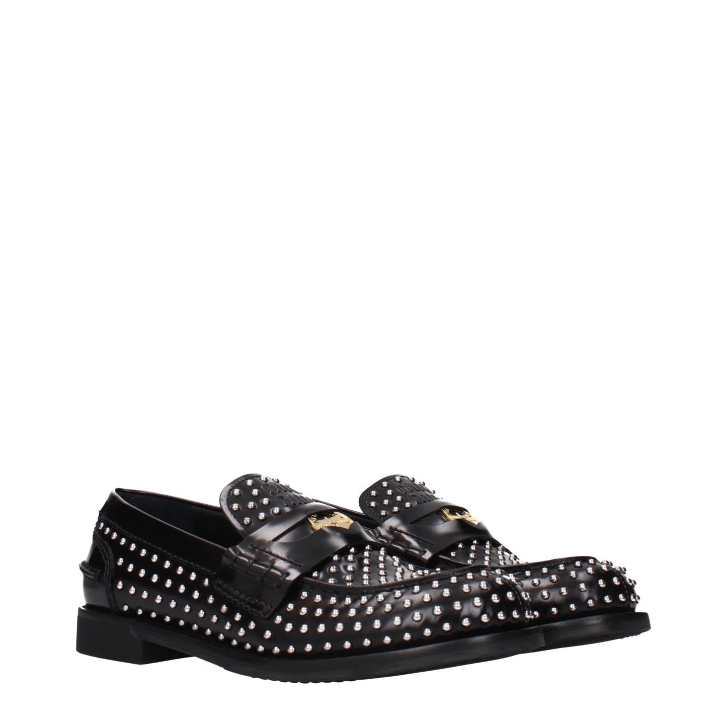 Miu Miu Black Leather Slip-On Loafers Curated Luxury Accessories by Orvyn