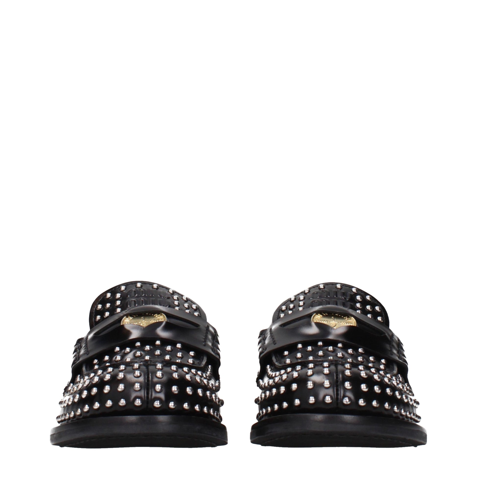 Miu Miu Black Leather Slip-On Loafers Curated Luxury Accessories by Orvyn